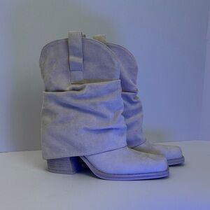 Mi.iM Women's Slouchy Heeled Boots - Light Gray